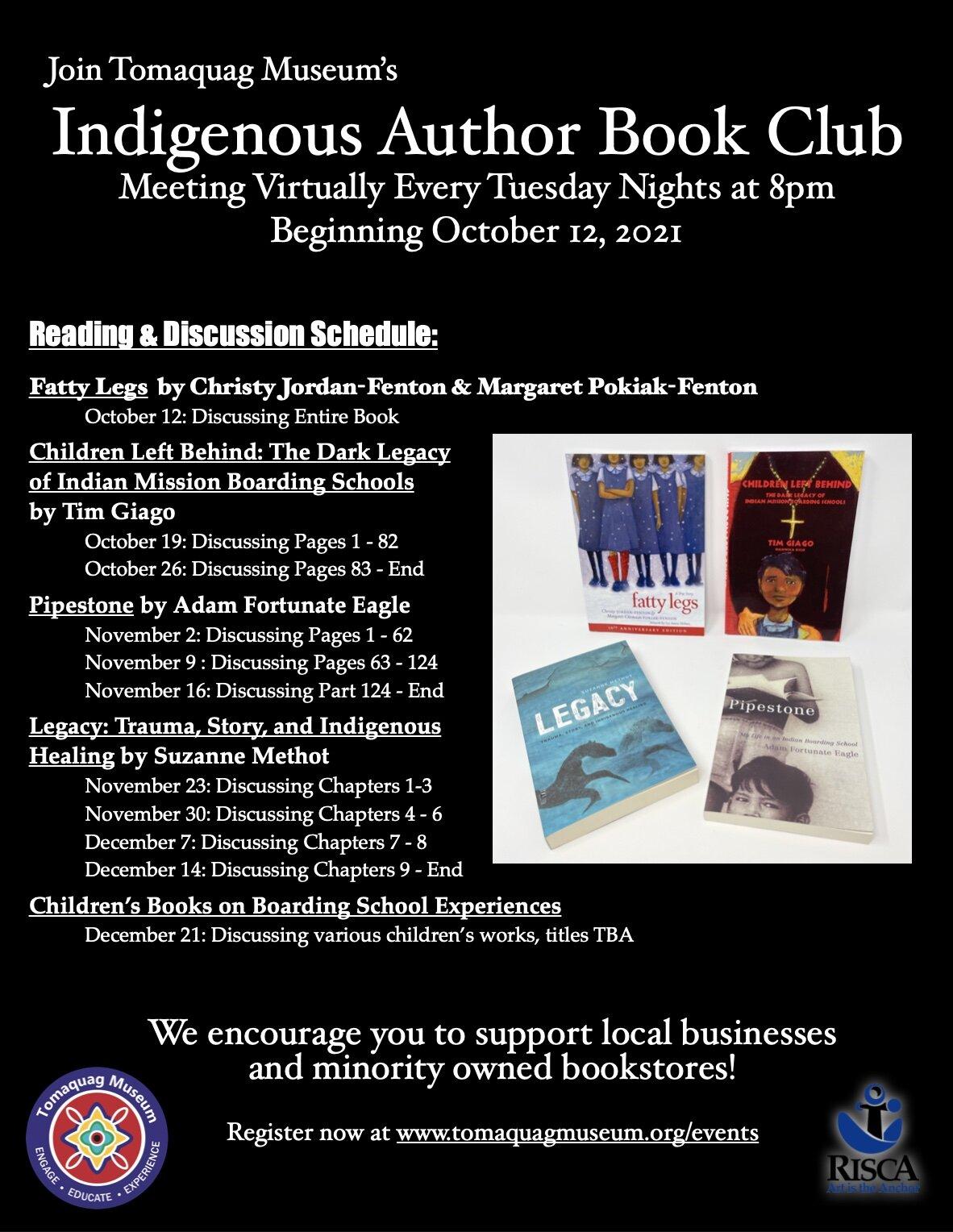 Tomaquag Museum's Indigenous Author Book Club - Pipestone by Adam ...