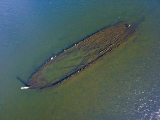 Drone view of a shipwreck