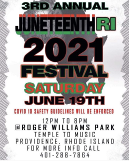 flyer for Juneteenth RI with just text