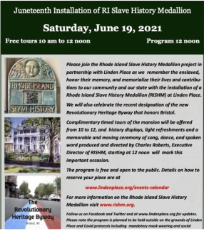 flyer Juneteenth RI Slave History Medallion