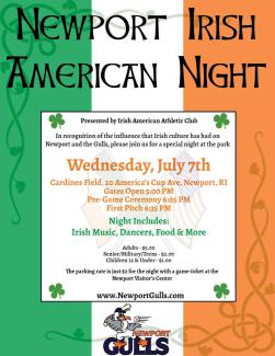 Newport Irish American Night flyer