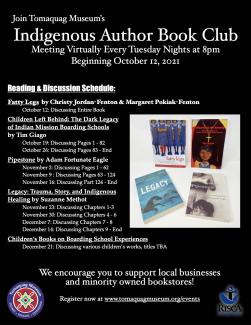 Tomaquag Museum's Book Club Fall Flyer