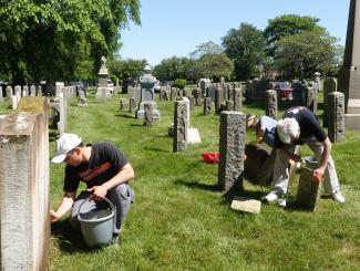 Gravestone Conservation at Common Burial Ground Newport