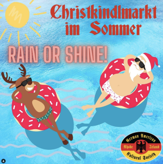 Christkindlmart in Sommer Santa and reindeer