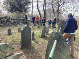 Jay Manning leads a Birds and Burials tour at Norman Bird Sanctuary