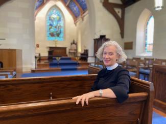 The Rev. Jennifer Pedrick at St. Mary’s Church  (credit Murry Edwards)