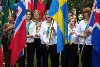 c holding flags